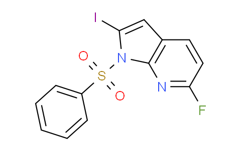 CAS No. 1227270-19-0, 6-Fluoro-2-iodo-1-(phenylsulfonyl)-1H-pyrrolo[2,3-b]pyridine