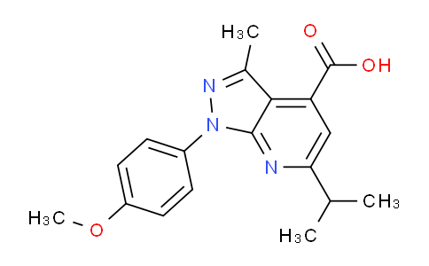 CAS No. 1018127-49-5, 6-Isopropyl-1-(4-methoxyphenyl)-3-methyl-1H-pyrazolo[3,4-b]pyridine-4-carboxylic acid