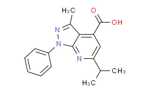 CAS No. 937671-10-8, 6-Isopropyl-3-methyl-1-phenyl-1H-pyrazolo[3,4-b]pyridine-4-carboxylic acid