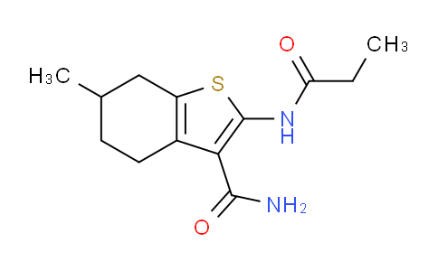 CAS No. 353788-74-6, 6-Methyl-2-propionamido-4,5,6,7-tetrahydrobenzo[b]thiophene-3-carboxamide