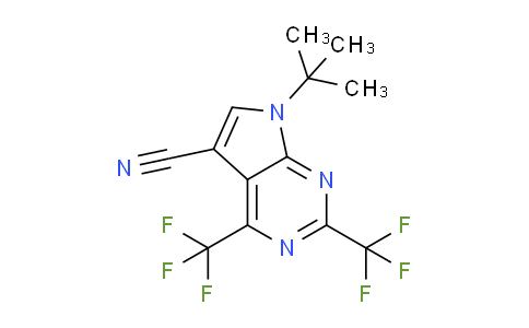 CAS No. 1174652-30-2, 7-(tert-Butyl)-2,4-bis(trifluoromethyl)-7H-pyrrolo[2,3-d]pyrimidine-5-carbonitrile