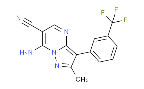 CAS No. 863305-83-3, 7-Amino-2-methyl-3-(3-(trifluoromethyl)phenyl)pyrazolo[1,5-a]pyrimidine-6-carbonitrile