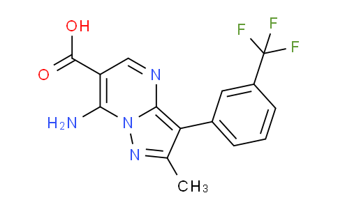 CAS No. 863305-82-2, 7-Amino-2-methyl-3-(3-(trifluoromethyl)phenyl)pyrazolo[1,5-a]pyrimidine-6-carboxylic acid