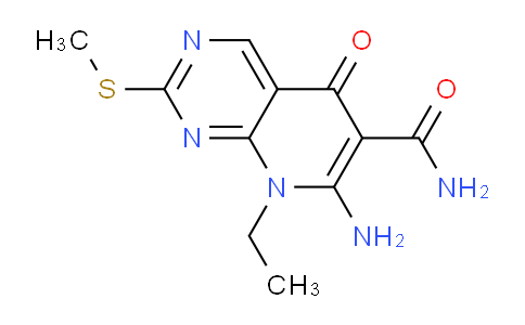 CAS No. 1314997-70-0, 7-Amino-8-ethyl-2-(methylthio)-5-oxo-5,8-dihydropyrido[2,3-d]pyrimidine-6-carboxamide