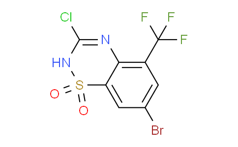 CAS No. 1437455-85-0, 7-Bromo-3-chloro-5-(trifluoromethyl)-2H-benzo[e][1,2,4]thiadiazine 1,1-dioxide