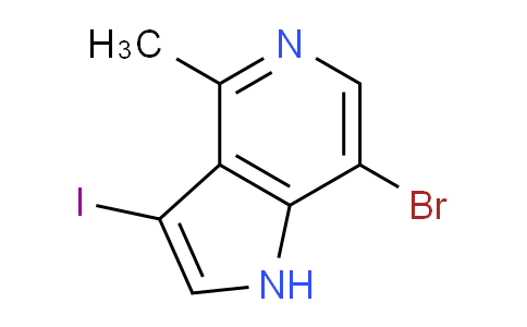 CAS No. 1621963-71-0, 7-Bromo-3-iodo-4-methyl-1H-pyrrolo[3,2-c]pyridine