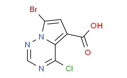 CAS No. 938191-85-6, 7-Bromo-4-chloropyrrolo[2,1-f][1,2,4]triazine-5-carboxylic acid