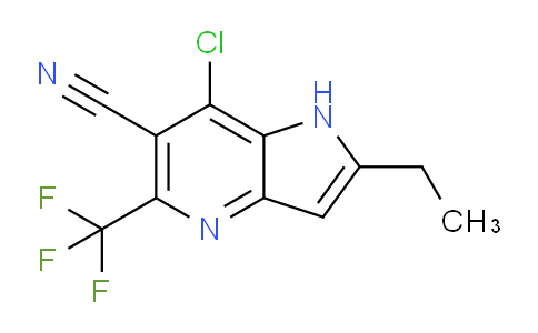 CAS No. 1260897-26-4, 7-Chloro-2-ethyl-5-(trifluoromethyl)-1H-pyrrolo[3,2-b]pyridine-6-carbonitrile