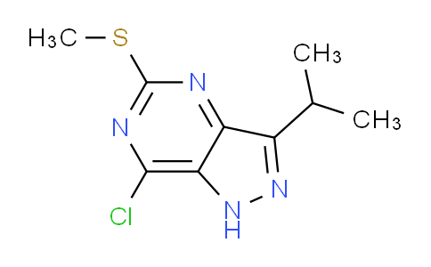 CAS No. 1289139-31-6, 7-Chloro-3-isopropyl-5-(methylthio)-1H-pyrazolo[4,3-d]pyrimidine