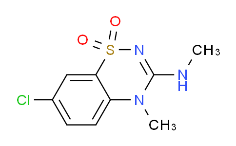 CAS No. 1000575-66-5, 7-Chloro-4-methyl-3-(methylamino)-4H-benzo[e][1,2,4]thiadiazine 1,1-dioxide