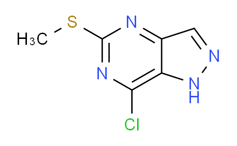 CAS No. 1435806-45-3, 7-Chloro-5-(methylthio)-1H-pyrazolo[4,3-d]pyrimidine