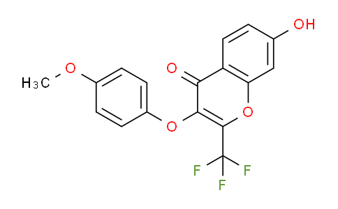 CAS No. 302952-79-0, 7-Hydroxy-3-(4-methoxyphenoxy)-2-(trifluoromethyl)-4H-chromen-4-one