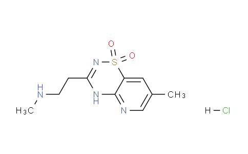 CAS No. 1956332-60-7, 7-Methyl-3-(2-(methylamino)ethyl)-4H-pyrido[2,3-e][1,2,4]thiadiazine 1,1-dioxide hydrochloride