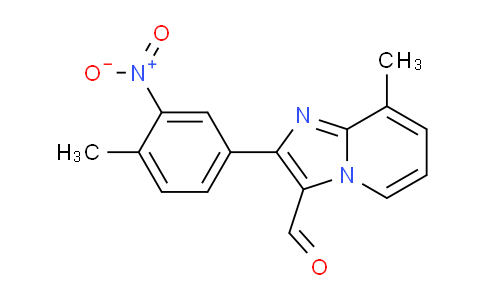 CAS No. 1215950-83-6, 8-Methyl-2-(4-methyl-3-nitrophenyl)imidazo[1,2-a]pyridine-3-carbaldehyde
