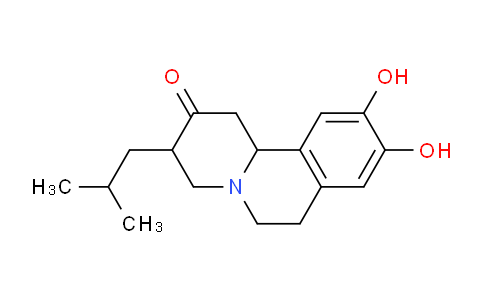 CAS No. 89929-27-1, 9,10-Dihydroxy-3-isobutyl-3,4,6,7-tetrahydro-1H-pyrido[2,1-a]isoquinolin-2(11bH)-one