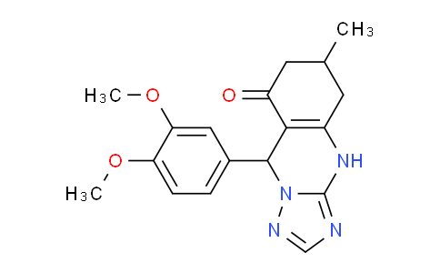 CAS No. 1087655-93-3, 9-(3,4-Dimethoxyphenyl)-6-methyl-5,6,7,9-tetrahydro-[1,2,4]triazolo[5,1-b]quinazolin-8(4H)-one