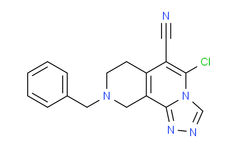 CAS No. 1956327-52-8, 9-Benzyl-5-chloro-7,8,9,10-tetrahydro-[1,2,4]triazolo[3,4-a][2,7]naphthyridine-6-carbonitrile