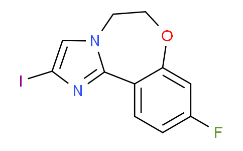 CAS No. 1282517-42-3, 9-Fluoro-2-iodo-5,6-dihydrobenzo[f]imidazo[1,2-d][1,4]oxazepine