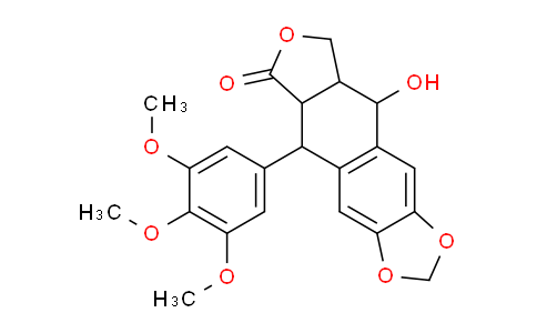 CAS No. 4354-76-1, 9-Hydroxy-5-(3,4,5-trimethoxyphenyl)-5,5a,8a,9-tetrahydrofuro[3',4':6,7]naphtho[2,3-d][1,3]dioxol-6(8H)-one