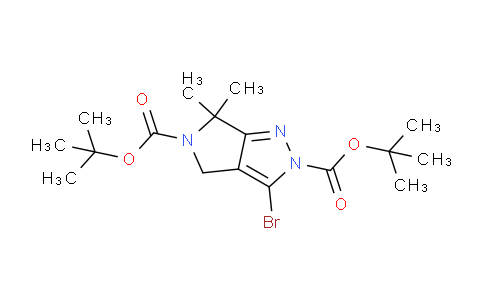 CAS No. 1330766-42-1, Di-tert-butyl 3-bromo-6,6-dimethylpyrrolo[3,4-c]pyrazole-2,5(4H,6H)-dicarboxylate