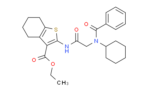CAS No. 332162-34-2, Ethyl 2-(2-(N-cyclohexylbenzamido)acetamido)-4,5,6,7-tetrahydrobenzo[b]thiophene-3-carboxylate