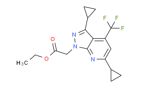 CAS No. 1018142-14-7, Ethyl 2-(3,6-dicyclopropyl-4-(trifluoromethyl)-1H-pyrazolo[3,4-b]pyridin-1-yl)acetate