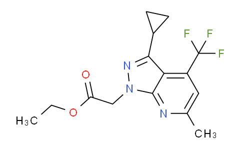 CAS No. 1018141-86-0, Ethyl 2-(3-cyclopropyl-6-methyl-4-(trifluoromethyl)-1H-pyrazolo[3,4-b]pyridin-1-yl)acetate