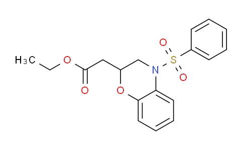 CAS No. 1707570-92-0, Ethyl 2-(4-(phenylsulfonyl)-3,4-dihydro-2H-benzo[b][1,4]oxazin-2-yl)acetate