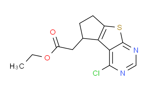 CAS No. 1388893-77-3, Ethyl 2-(4-chloro-6,7-dihydro-5H-cyclopenta[4,5]thieno[2,3-d]pyrimidin-5-yl)acetate