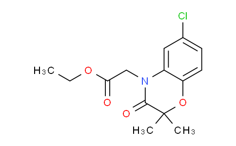 CAS No. 221225-76-9, Ethyl 2-(6-chloro-2,2-dimethyl-3-oxo-2H-benzo[b][1,4]oxazin-4(3H)-yl)acetate
