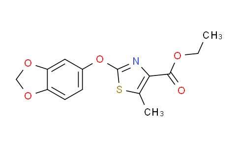 CAS No. 1228552-96-2, Ethyl 2-(benzo[d][1,3]dioxol-5-yloxy)-5-methylthiazole-4-carboxylate