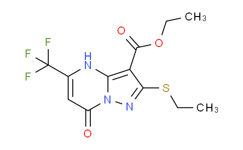 CAS No. 1263216-49-4, Ethyl 2-(ethylthio)-7-oxo-5-(trifluoromethyl)-4,7-dihydropyrazolo[1,5-a]pyrimidine-3-carboxylate