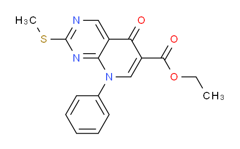 CAS No. 100426-81-1, Ethyl 2-(methylthio)-5-oxo-8-phenyl-5,8-dihydropyrido[2,3-d]pyrimidine-6-carboxylate