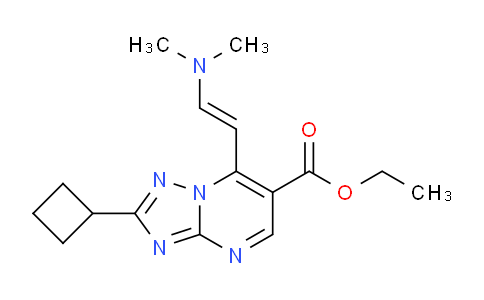 CAS No. 1379821-55-2, Ethyl 2-cyclobutyl-7-(2-(dimethylamino)vinyl)-[1,2,4]triazolo[1,5-a]pyrimidine-6-carboxylate