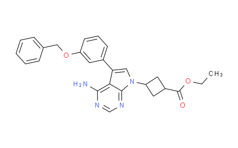 CAS No. 194788-04-0, Ethyl 3-(4-amino-5-(3-(benzyloxy)phenyl)-7H-pyrrolo[2,3-d]pyrimidin-7-yl)cyclobutanecarboxylate