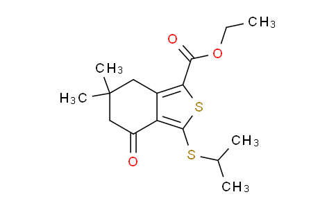CAS No. 175202-44-5, Ethyl 3-(isopropylthio)-6,6-dimethyl-4-oxo-4,5,6,7-tetrahydrobenzo[c]thiophene-1-carboxylate