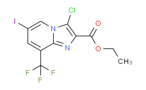 CAS No. 1363405-48-4, Ethyl 3-chloro-6-iodo-8-(trifluoromethyl)imidazo[1,2-a]pyridine-2-carboxylate