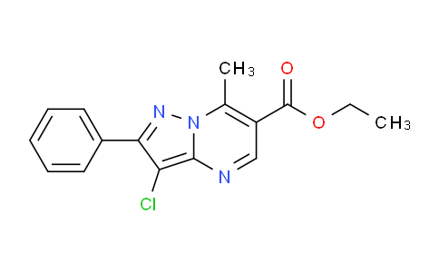 CAS No. 72197-29-6, Ethyl 3-chloro-7-methyl-2-phenylpyrazolo[1,5-a]pyrimidine-6-carboxylate