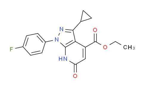 CAS No. 1174876-62-0, Ethyl 3-cyclopropyl-1-(4-fluorophenyl)-6-oxo-6,7-dihydro-1H-pyrazolo[3,4-b]pyridine-4-carboxylate