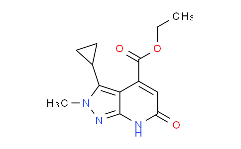 CAS No. 1174845-21-6, Ethyl 3-cyclopropyl-2-methyl-6-oxo-6,7-dihydro-2H-pyrazolo[3,4-b]pyridine-4-carboxylate
