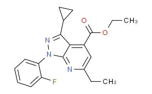 CAS No. 1018150-92-9, Ethyl 3-cyclopropyl-6-ethyl-1-(2-fluorophenyl)-1H-pyrazolo[3,4-b]pyridine-4-carboxylate