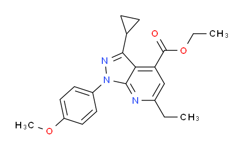 CAS No. 1018053-38-7, Ethyl 3-cyclopropyl-6-ethyl-1-(4-methoxyphenyl)-1H-pyrazolo[3,4-b]pyridine-4-carboxylate