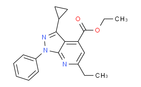 CAS No. 1018151-16-0, Ethyl 3-cyclopropyl-6-ethyl-1-phenyl-1H-pyrazolo[3,4-b]pyridine-4-carboxylate