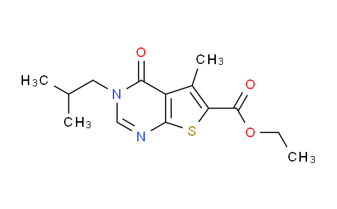 CAS No. 457910-74-6, Ethyl 3-isobutyl-5-methyl-4-oxo-3,4-dihydrothieno[2,3-d]pyrimidine-6-carboxylate
