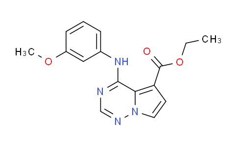 CAS No. 1408064-99-2, Ethyl 4-((3-methoxyphenyl)amino)pyrrolo[2,1-f][1,2,4]triazine-5-carboxylate