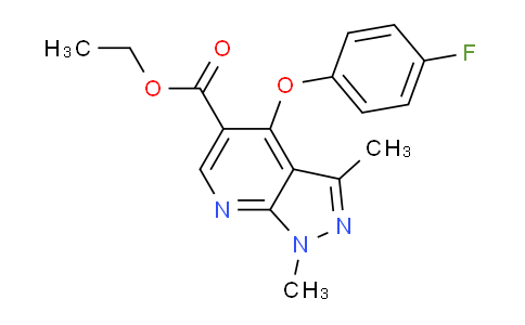 CAS No. 174842-35-4, Ethyl 4-(4-fluorophenoxy)-1,3-dimethyl-1H-pyrazolo[3,4-b]pyridine-5-carboxylate