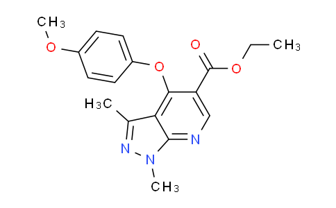 CAS No. 174842-34-3, Ethyl 4-(4-methoxyphenoxy)-1,3-dimethyl-1H-pyrazolo[3,4-b]pyridine-5-carboxylate