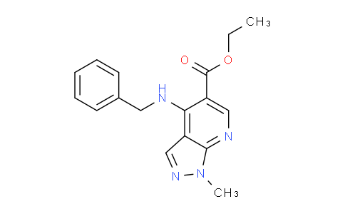CAS No. 160034-51-5, Ethyl 4-(benzylamino)-1-methyl-1H-pyrazolo[3,4-b]pyridine-5-carboxylate