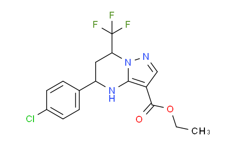 CAS No. 667920-68-5, Ethyl 5-(4-chlorophenyl)-7-(trifluoromethyl)-4,5,6,7-tetrahydropyrazolo[1,5-a]pyrimidine-3-carboxylate