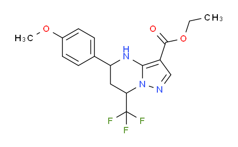 CAS No. 667920-67-4, Ethyl 5-(4-methoxyphenyl)-7-(trifluoromethyl)-4,5,6,7-tetrahydropyrazolo[1,5-a]pyrimidine-3-carboxylate